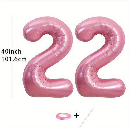 2pcs Pink Number Balloon 101 6 Cm Aluminum Foil Mylar Balloon
