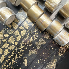 PET Bronzing Washi Tape Waterproof Transparent Decorative