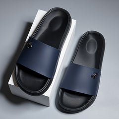 Men's Metallic Decor Slides Non Slip Slippers
