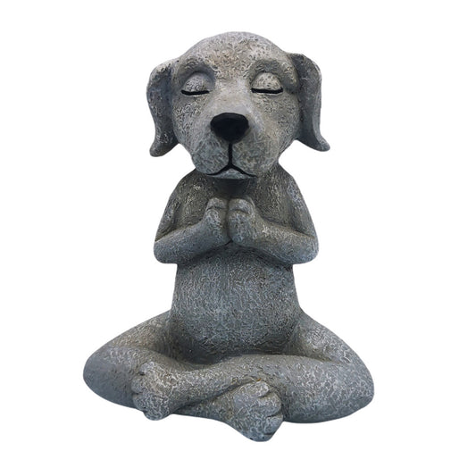 Meditating Dog Statue for Fairy Garden Tranquility Buddha Gift