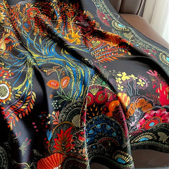 Vintage Paisley Print Scarf Satin Windproof Head Wrap