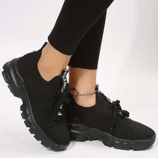 Women's Mesh Sneakers Low Lace Up Round Toe Non slip Shoes