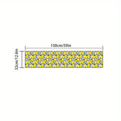 Summer Lemon Pattern Table Runner Farmhouse Linen for Party Wedding