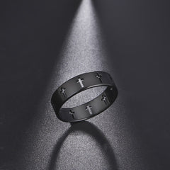 Cross Ring 18K Plated Stainless Steel for Women Girls
