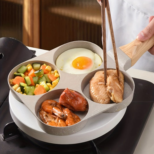 4 Holes Frying Pan Non Stick Cast Iron Skillet Egg Fry Pan