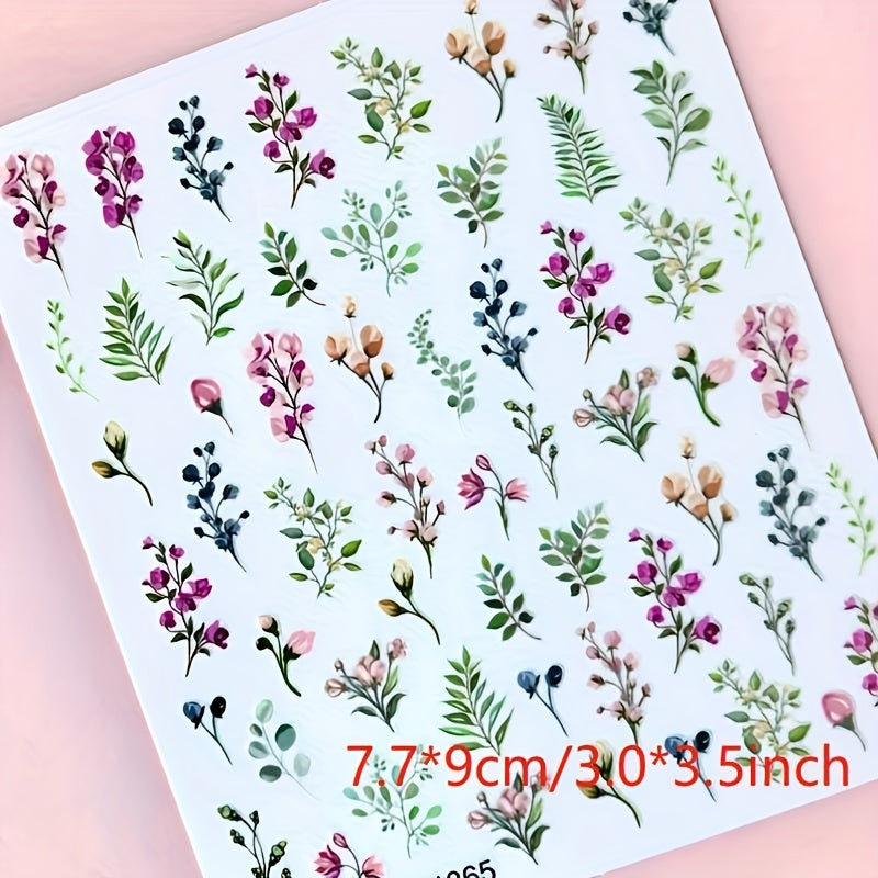 Flower Leaves Nail Stickers Wildflower Nail Tattoos