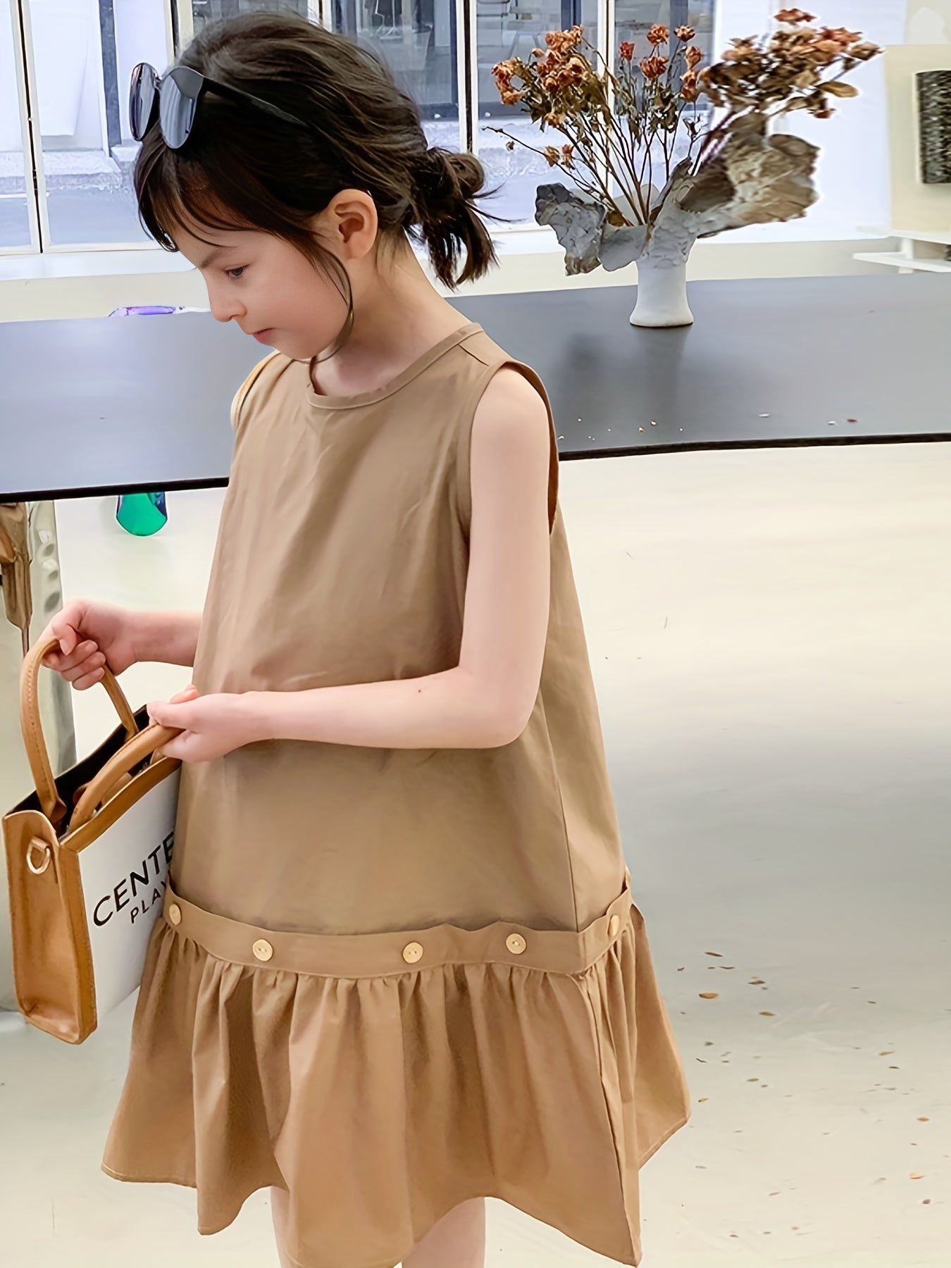 Girl's Sleeveless Cotton Dress for Summer Party