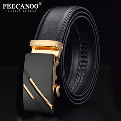 Men's Cowhide Automatic Belt Business Leather Belt