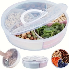 Fruit Snack Vegetable Tray Compartment Plate With Lid
