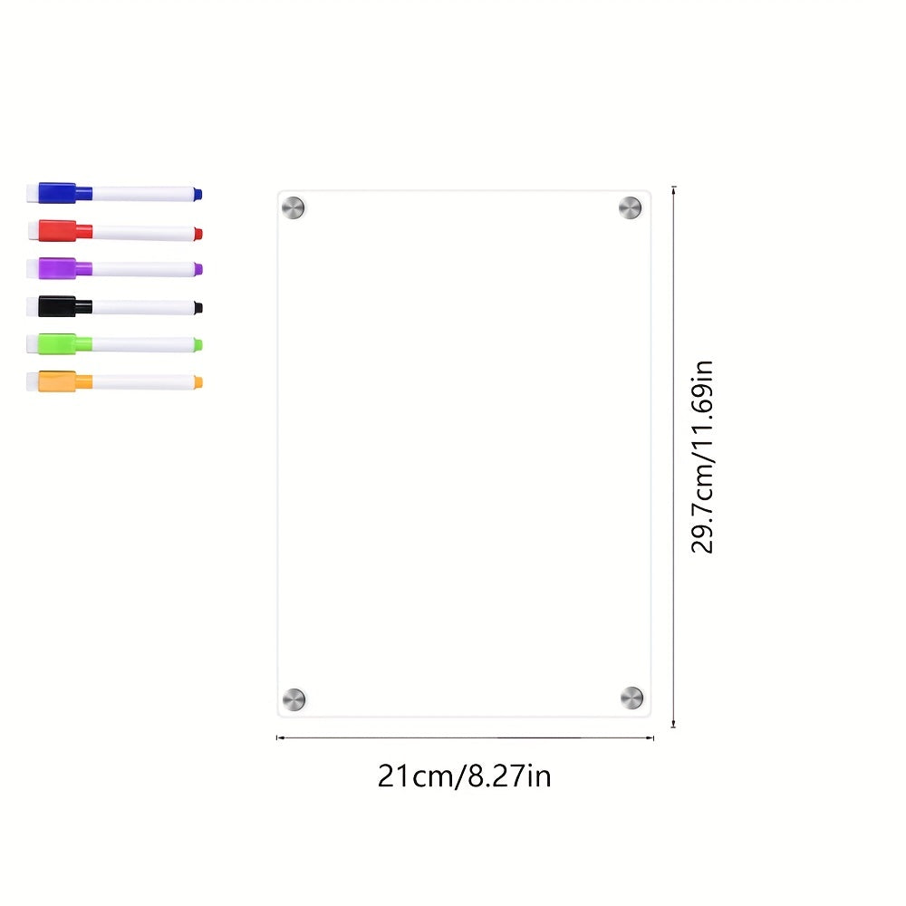 Acrylic Magnetic Dry Erase Board Calendar 16x12 Clear Whiteboard for Fridge
