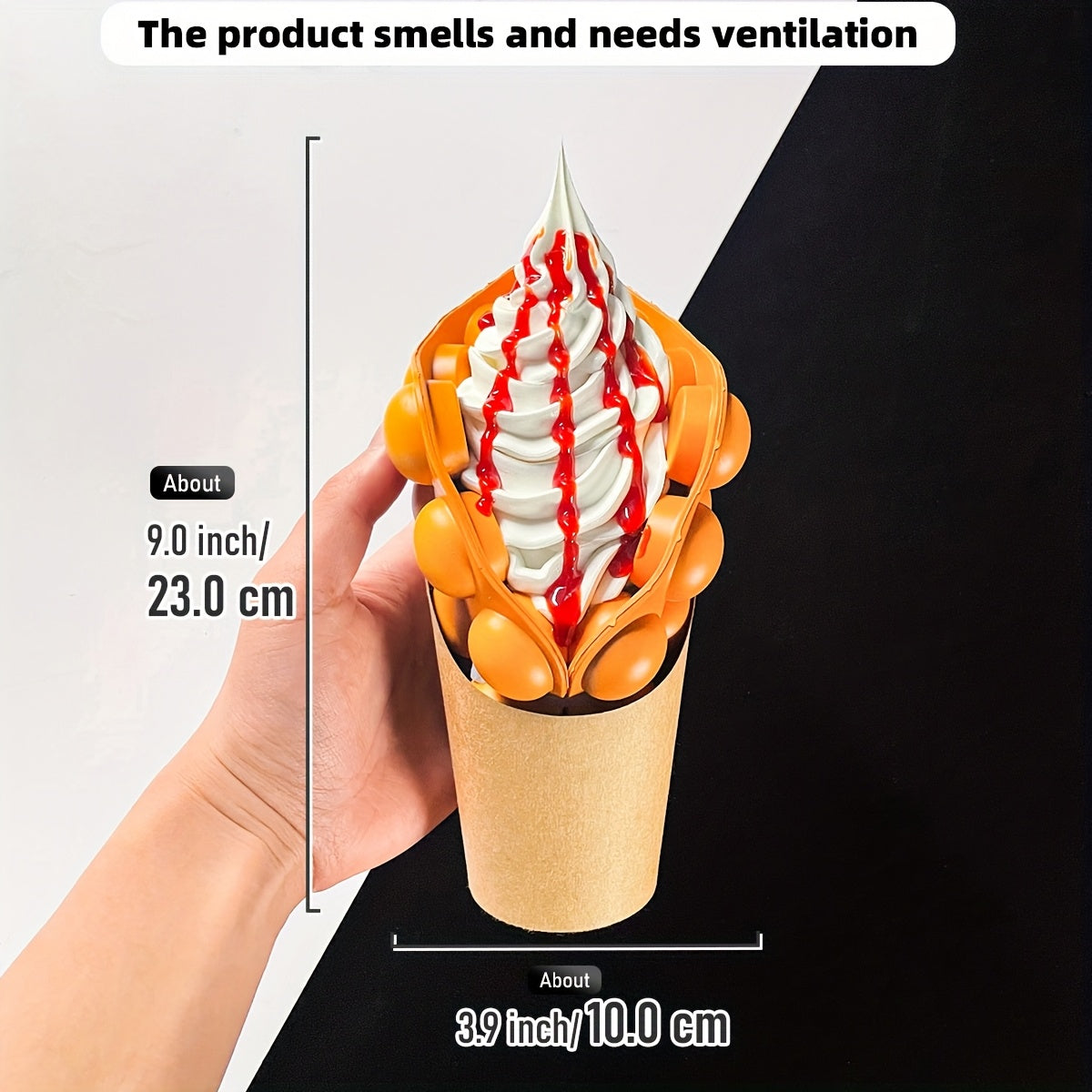 Realistic Egg Waffle Model Display Prop for Bakeries