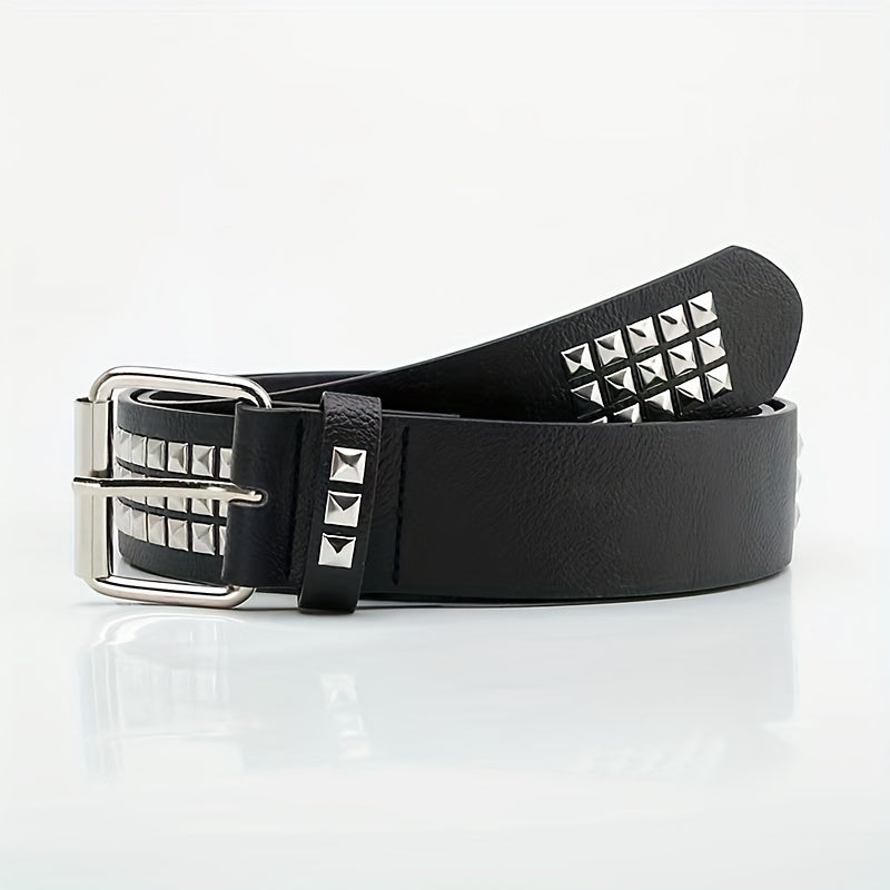 Men's Four Square Pyramid Rivet Punk Belt