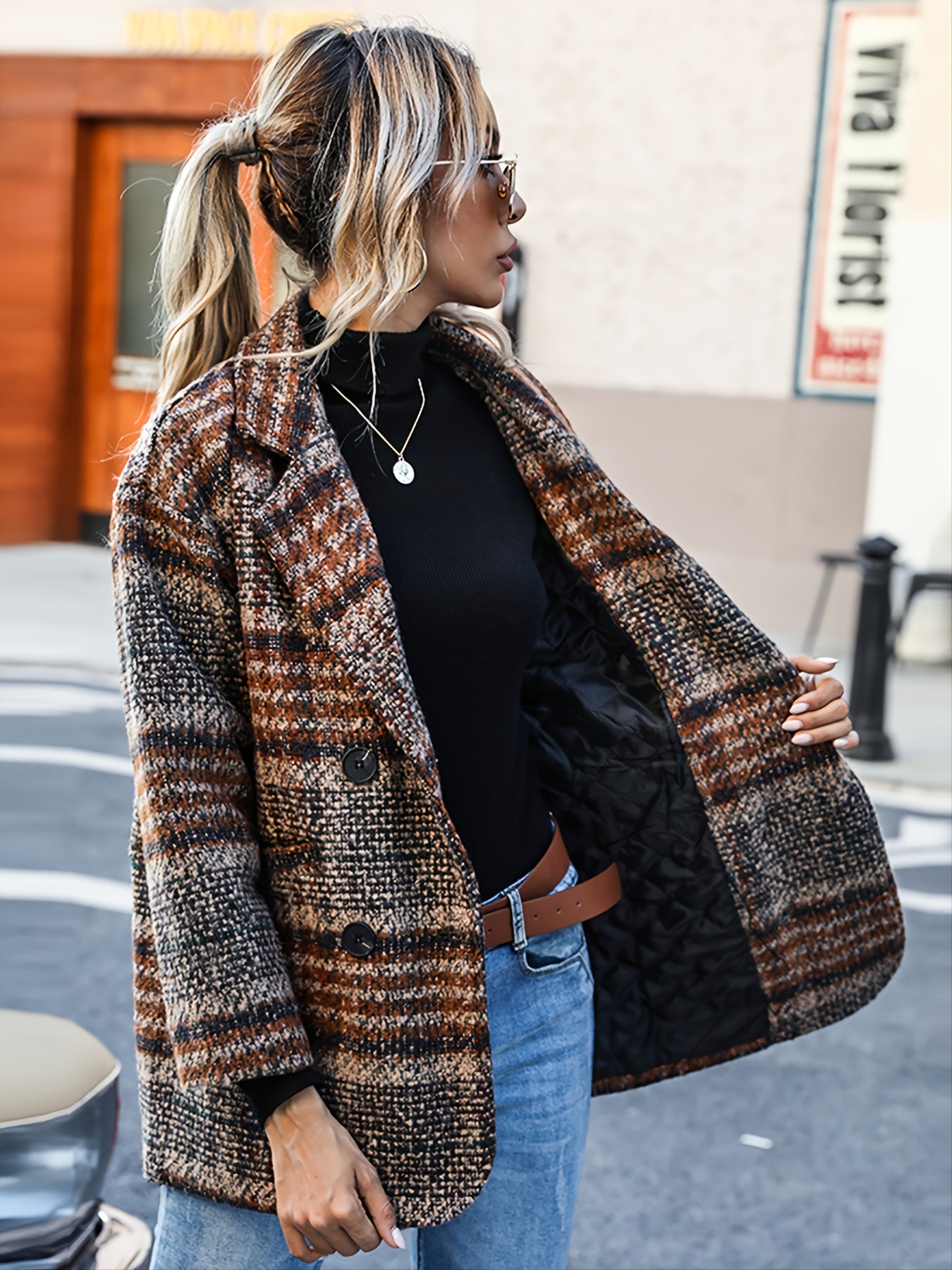 Winter Lapel Blazer Coat Casual Women's Clothing