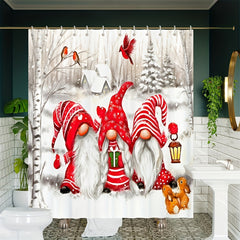 Scandinavian Dwarf Santa Shower Curtain - Waterproof