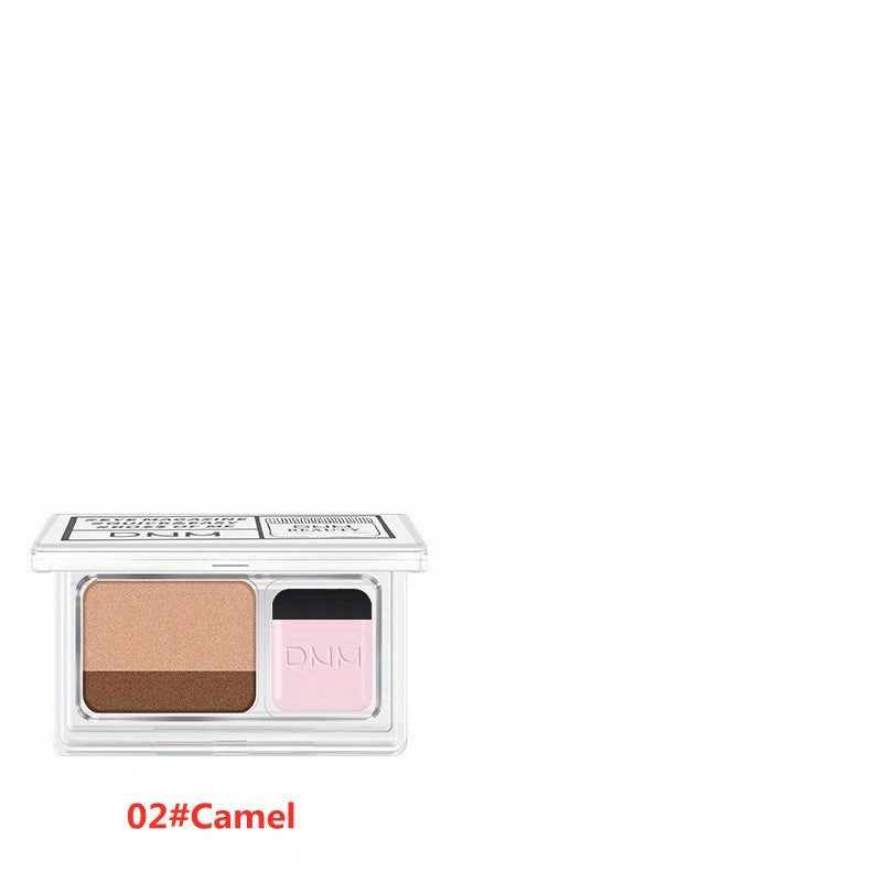 Portable Two Tone Eyeshadow with Smooth Matte Finish and Matching Brush