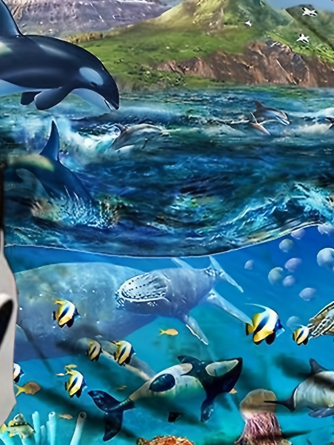Men's Marine Life Graphic T shirt 3D Digital Print Casual Tee