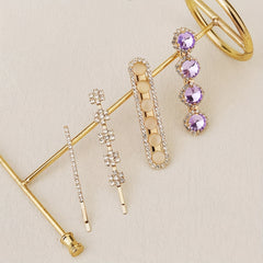 Colorful Crystals Metal Bobby Pin Side Clip Hair Accessories