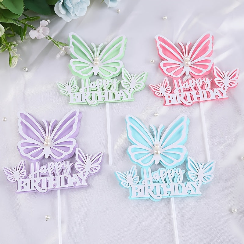 Butterfly Cake Decoration For Girls Happybirthday Butterfly Birthday Cake Insert