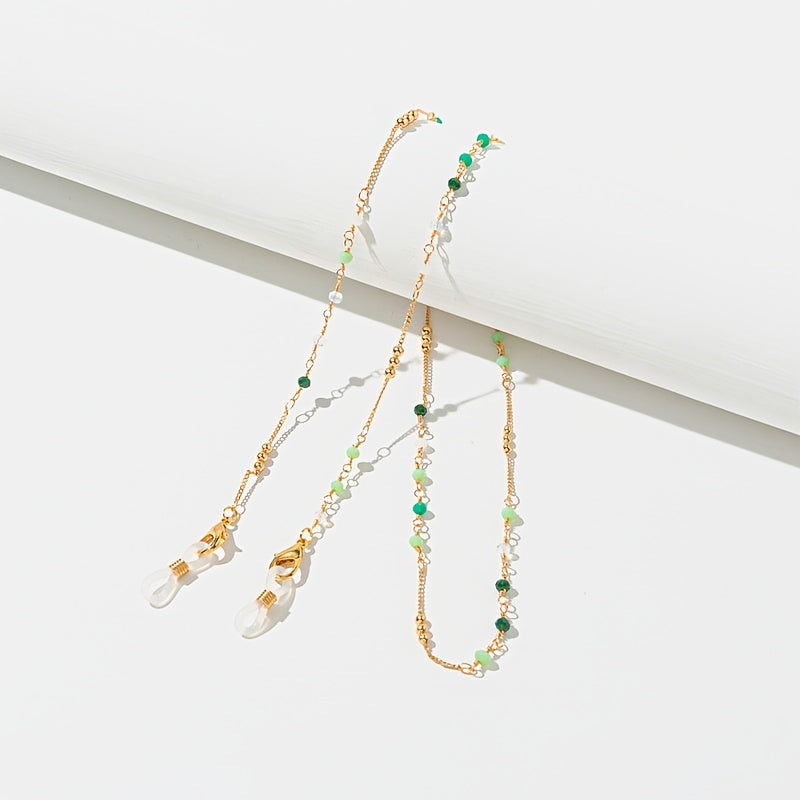 Colorful Crystal Glasses Chain Beaded Mask Chain Alloy Glasses Holder