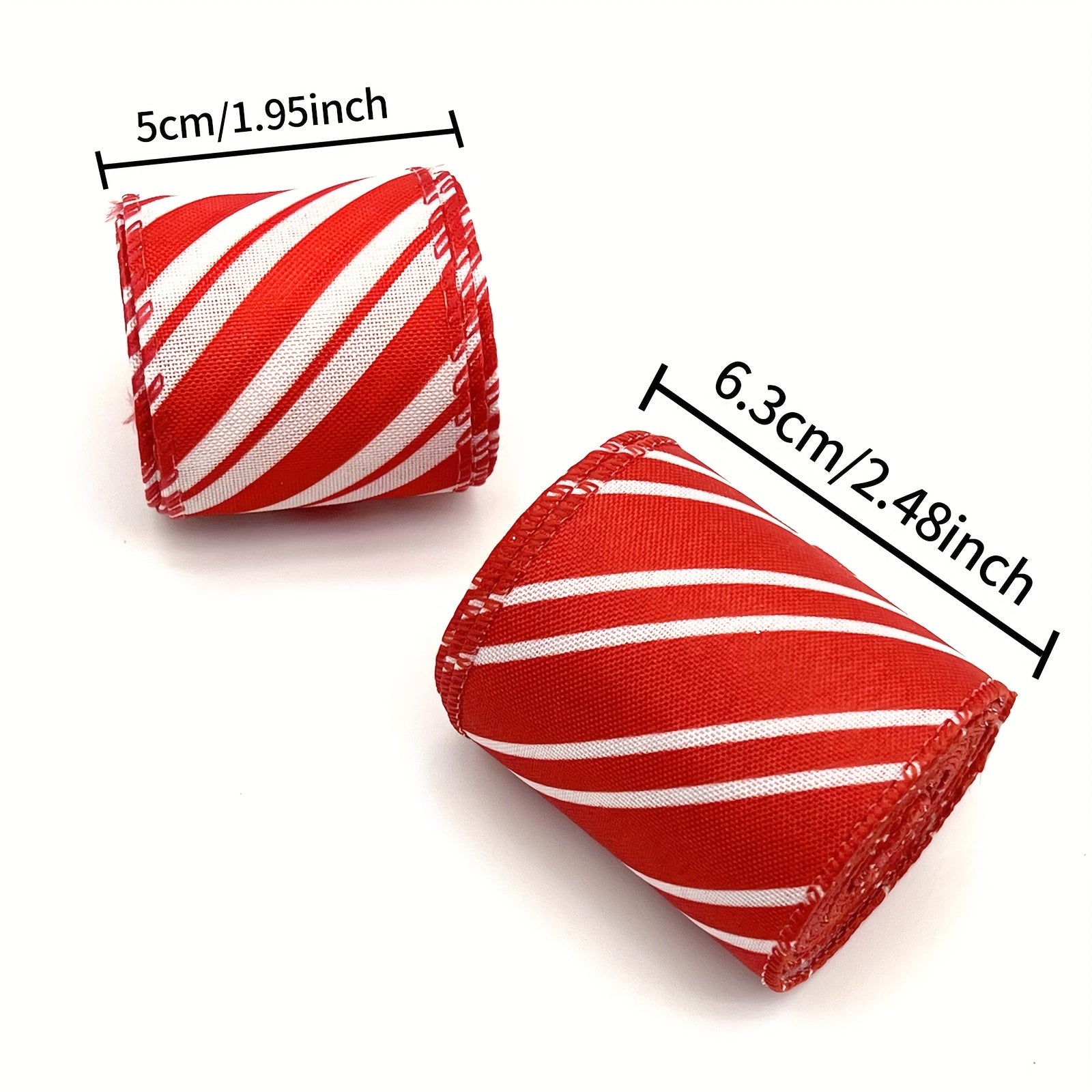 1pc 4 57 Meter Red Stripe Christmas Candy Stripes Wired Ribbons