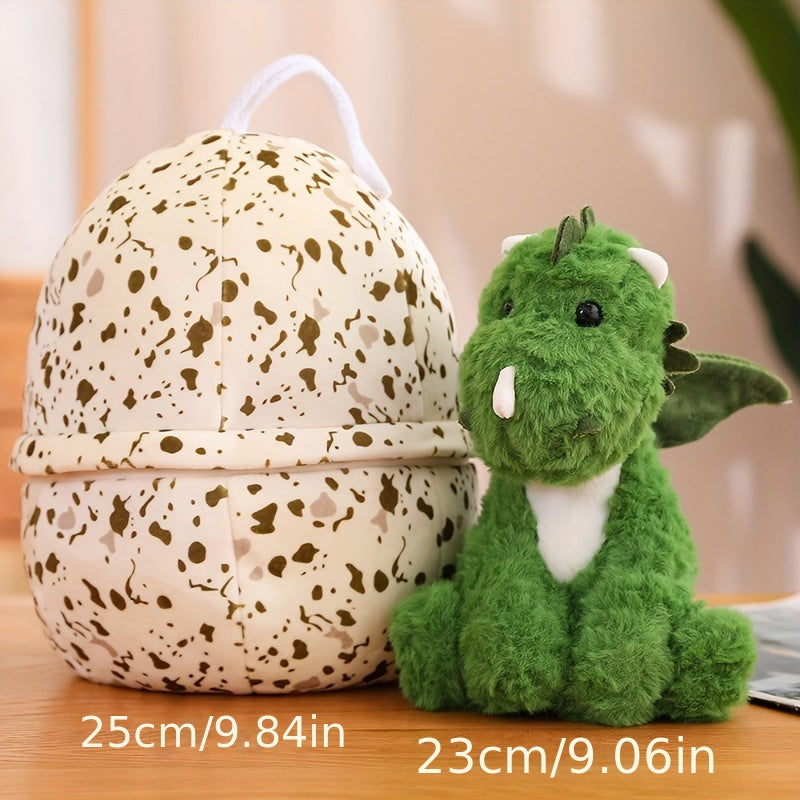 23cm Milk Dragon Dinosaur Egg Hatching Plush Toy Set
