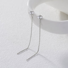 Zircon Tassel Dangle Earrings Copper Material Gift For Women