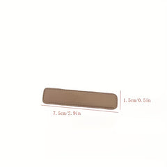 9pcs Solid Hair Clip PU Leather Snap Clip Headwear Accessories
