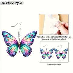 Butterfly Acrylic Earrings - Multicolor Lightweight Hypoallergenic
