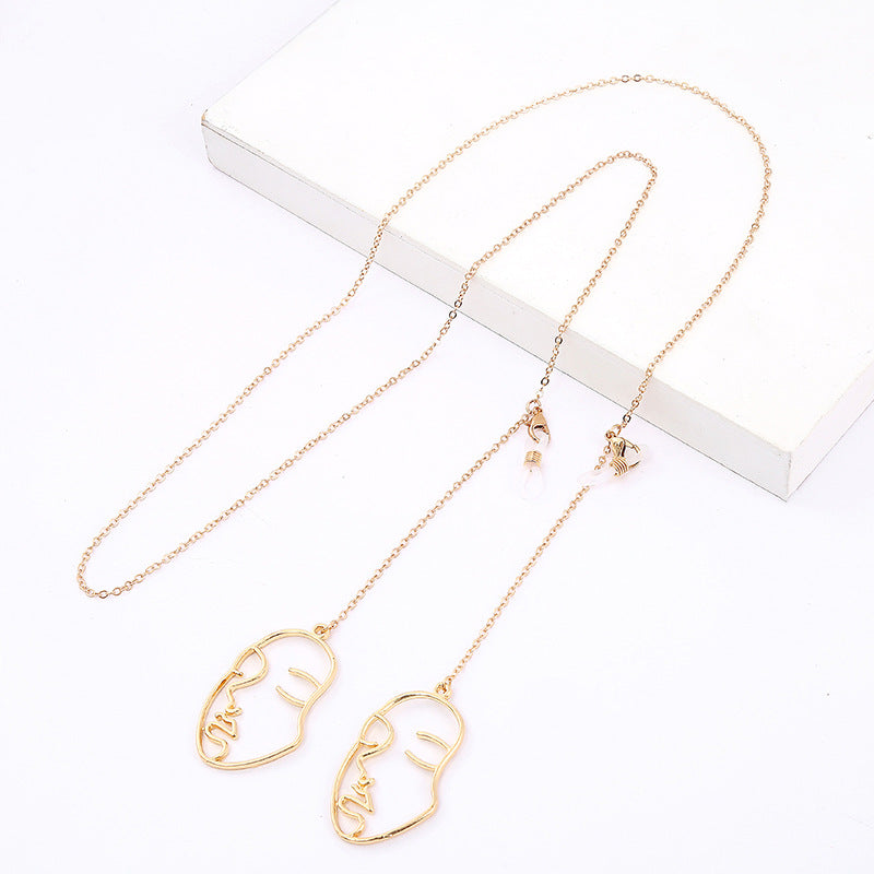Metal & Faux Pearl Pendant Glasses Chain Sunglasses Holder