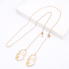 Metal & Faux Pearl Pendant Glasses Chain Sunglasses Holder