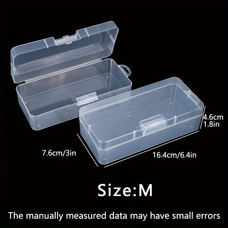 Transparent Plastic Storage Box for Sticky Notes, Stationery, Jewelry, Nail Art