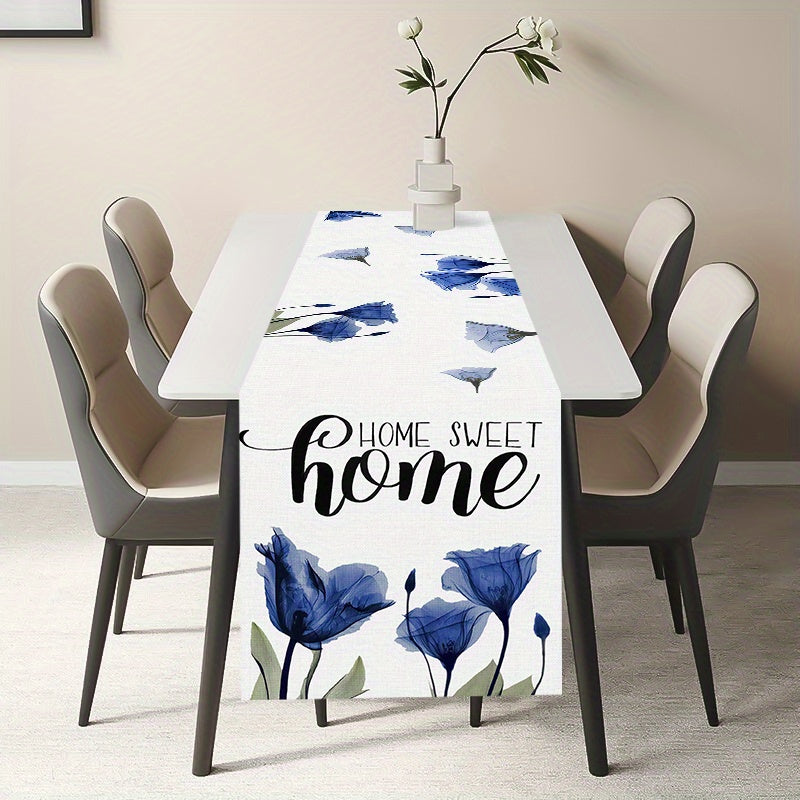 Polyester Table Runner Tulip Flower Decorative Kitchen Dinning Table Flag