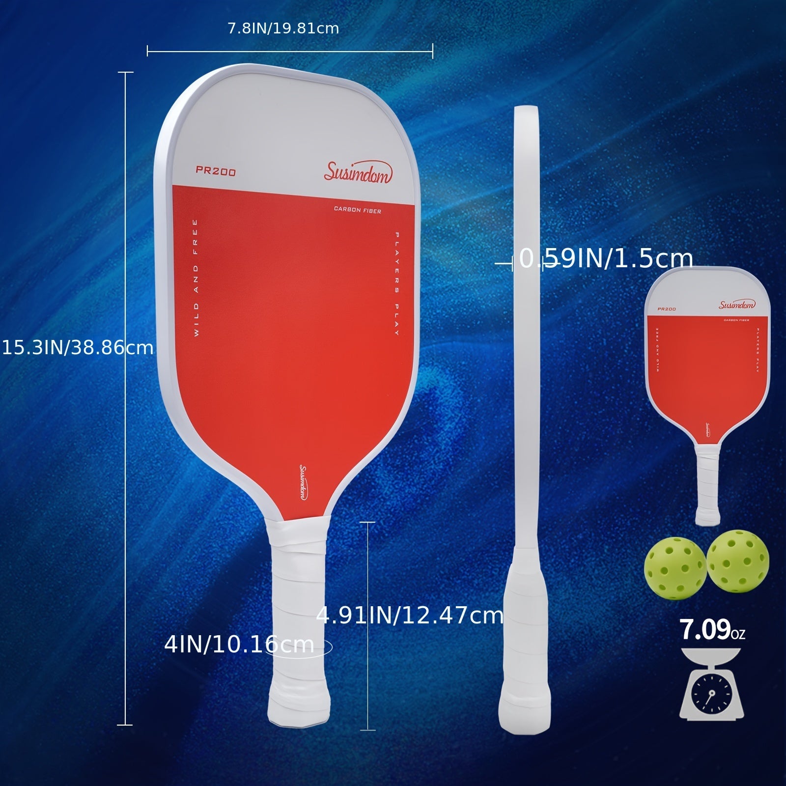 Pickleball Paddle Set with 2 Rackets, 4 Balls, and Bag