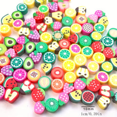 100 Mixed Fruit Polymer Clay Spacer Beads for Jewelry Making DIY Crafts