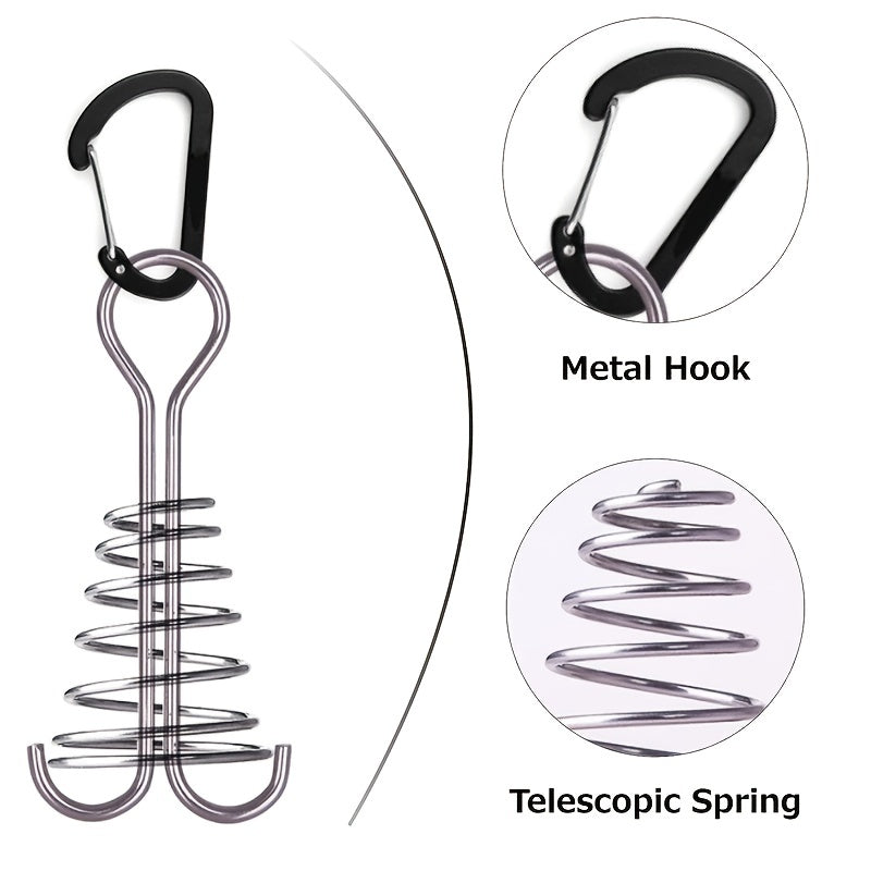 2pcs Adjustable Aluminum Tent Stakes with Spring Buckle