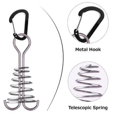 2pcs Adjustable Aluminum Tent Stakes with Spring Buckle