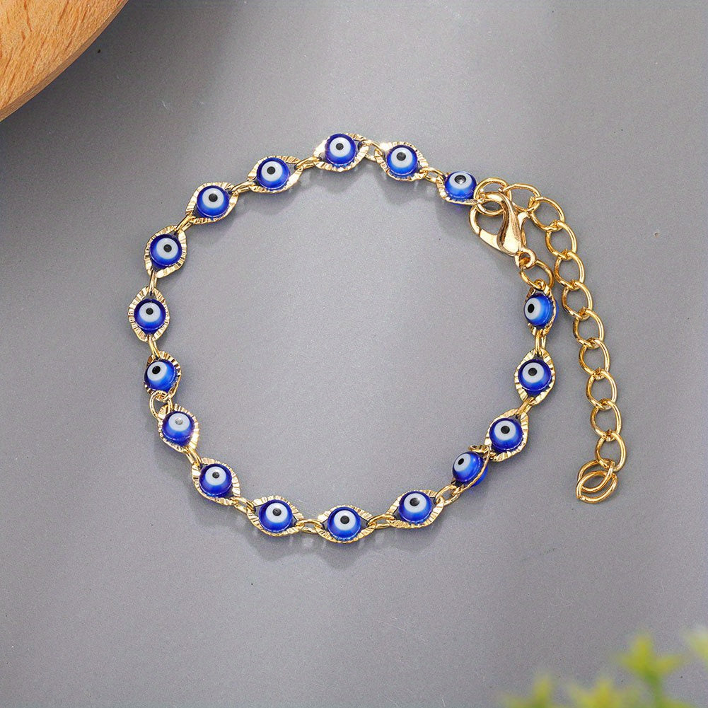Multicolor Devil's Eye Beads Resin Bracelet