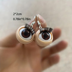 Harajuku Eye Beads Eyelash Earrings