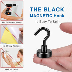 6pcs Magnetic Hooks 22Lbs Heavy Duty Epoxy Coating Office Kitchen Garage