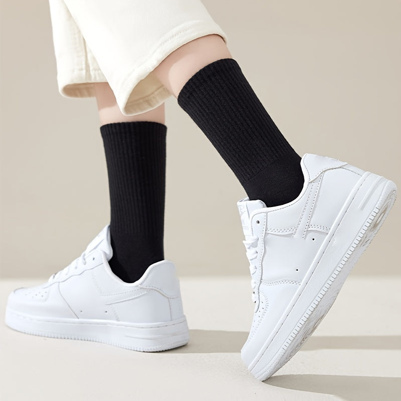 4 pairs Women's Essential & Cotton Blend Mid Tube Socks Pack