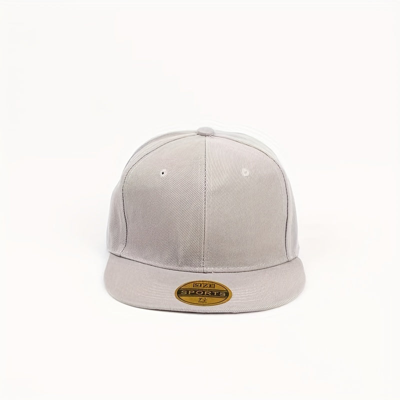 Adjustable Flat Brim Baseball Cap with Letter Patch for Outdoor Sport