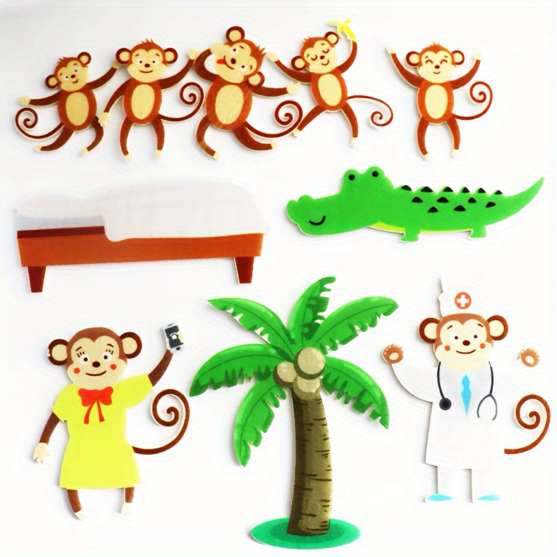 Five Little Monkeys Felt Storybook Colorful Thick Material