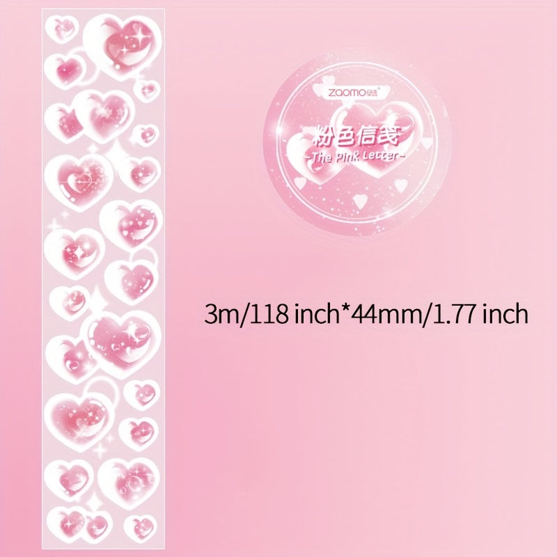Flash Colorful Love PET Tape DIY Decorating Supplies 3m