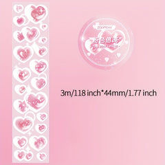 Flash Colorful Love PET Tape DIY Decorating Supplies 3m