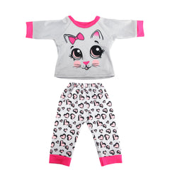 Cartoon Unicorn Cat Shark Giraffe Pajama Clothes Set for 18" Doll