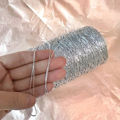 1pc Metallic Crochet Yarn 1MM Sparkling Thread for Handbag Purse Needlework