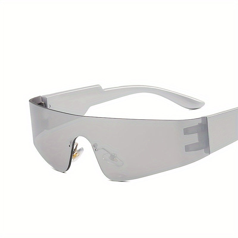 Y2K Rimless Sunglasses Flat Top Cyberpunk Eyewear