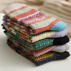 5 Pairs Women's Warm Cotton Crew Socks - Perfect Gift