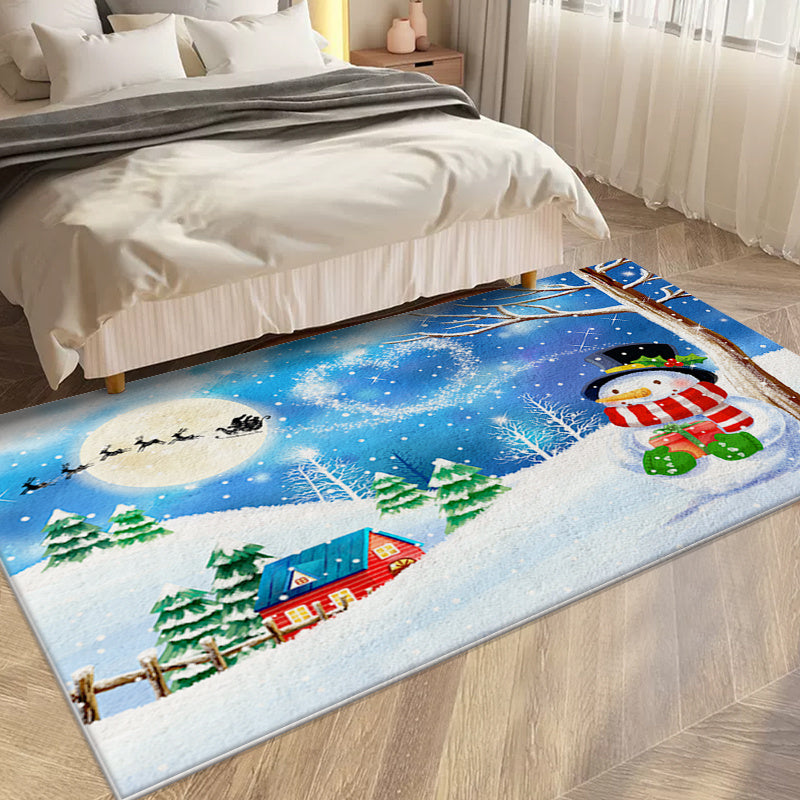 Cashmere Christmas Cartoon Bedroom Bedside Carpet