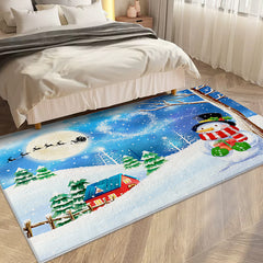 Cashmere Christmas Cartoon Bedroom Bedside Carpet